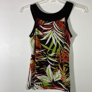 Carrie Allen Sleeveless Multic Colored Round Neck Top Size M